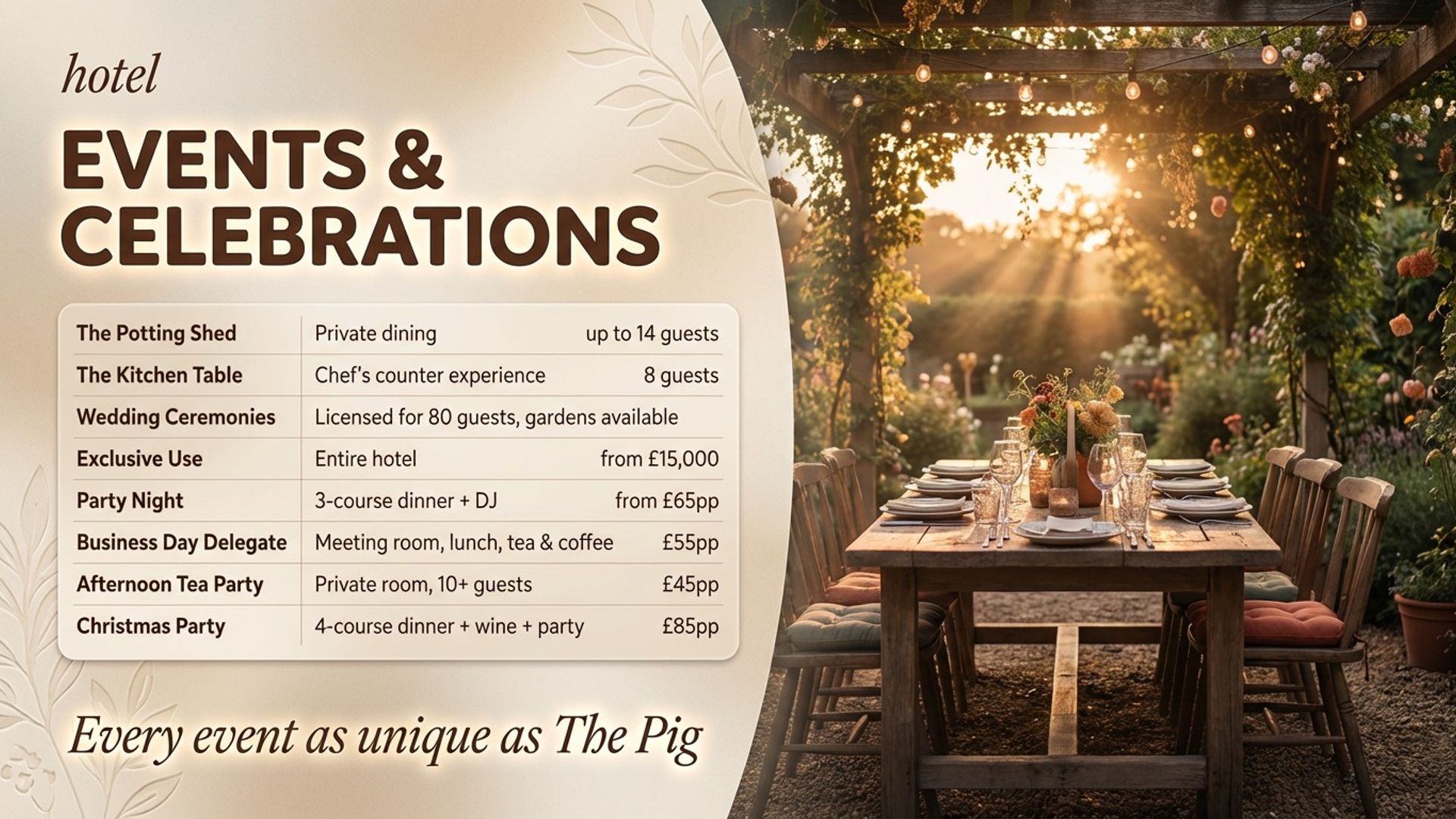 hotel digital signage showing event space screen design