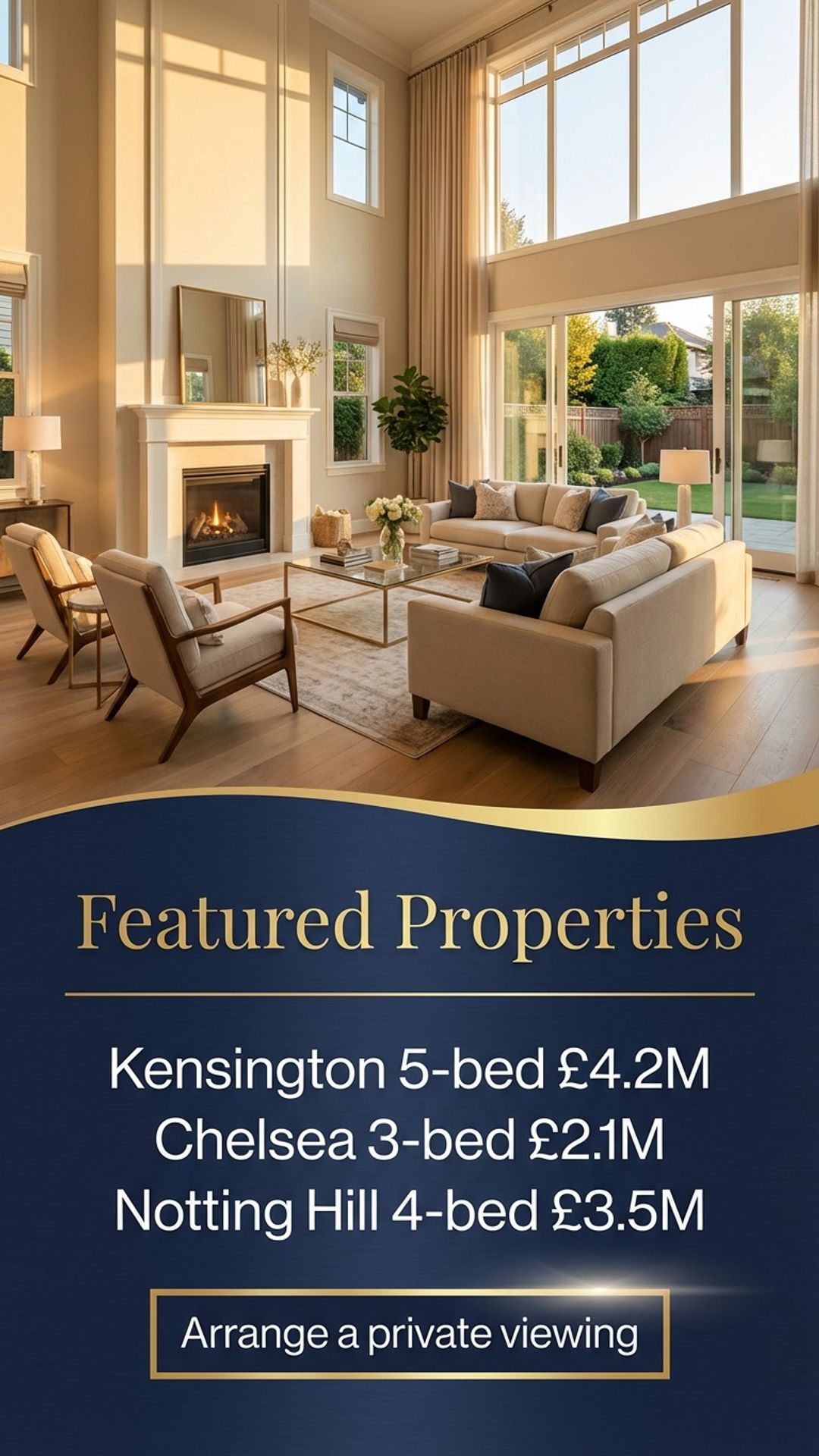 estate agent digital window display showing listings screen design