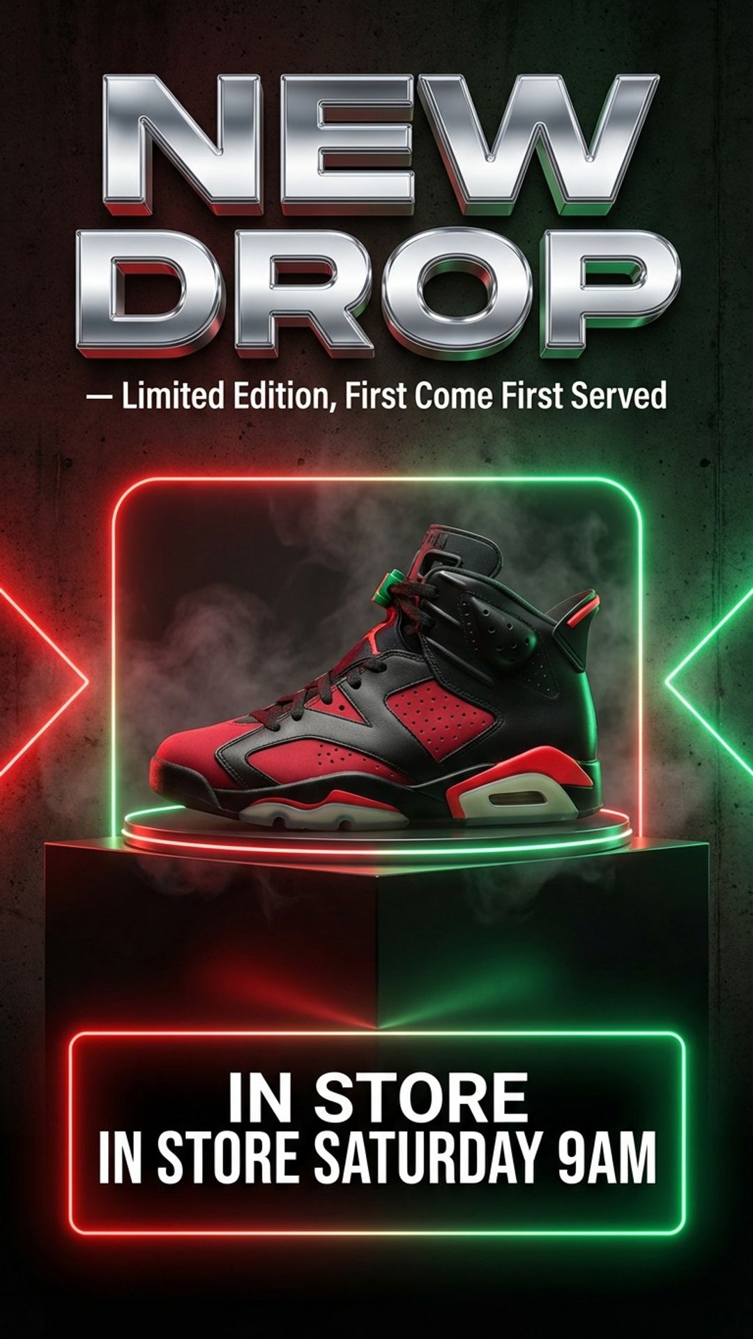 retail digital signage showing trainer drop screen design