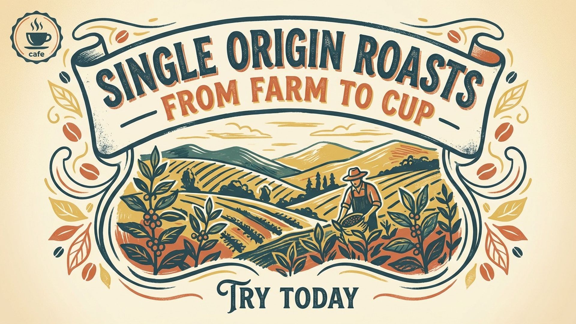 café digital signage showing travel poster coffee screen design