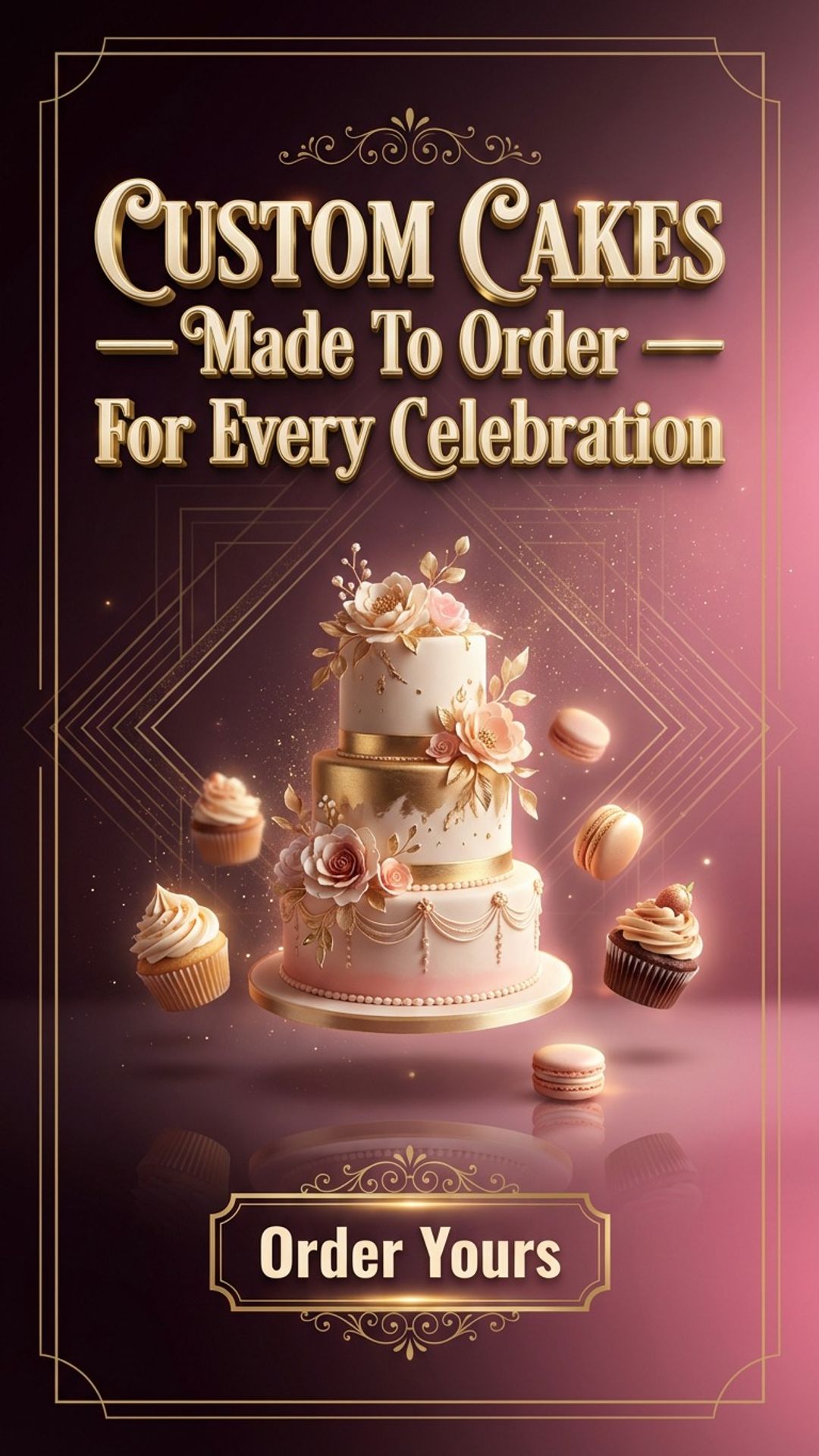café digital signage showing birthday cake screen design