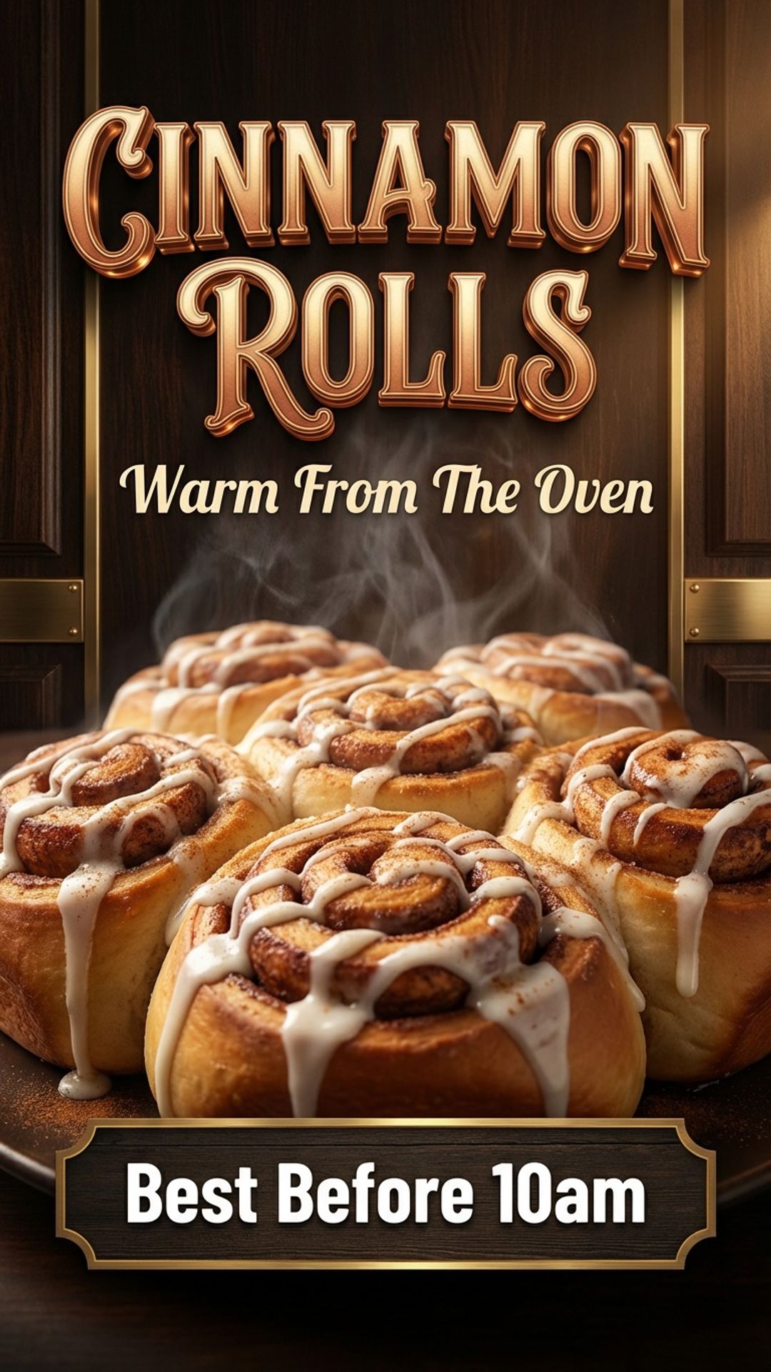 café digital signage showing cinnamon roll screen design