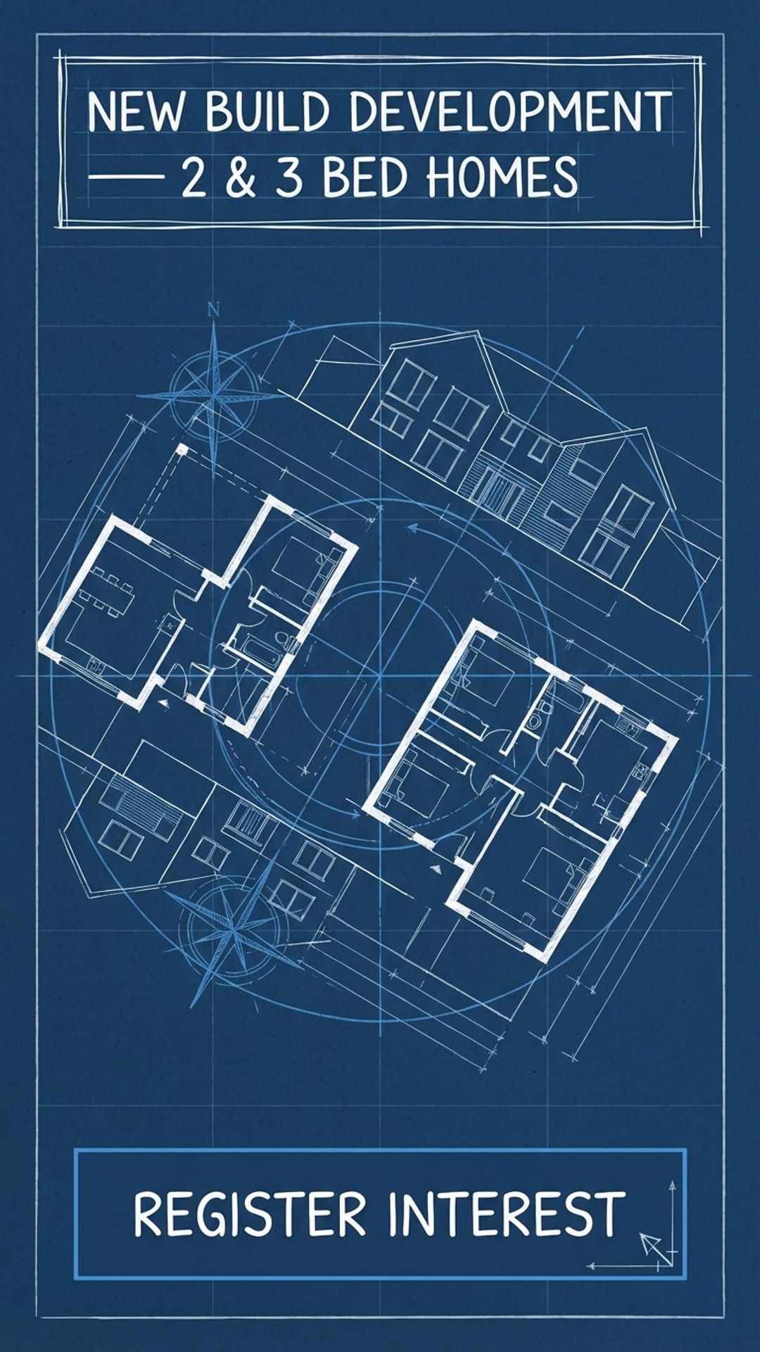 digital property listing screen showing blueprint new build design