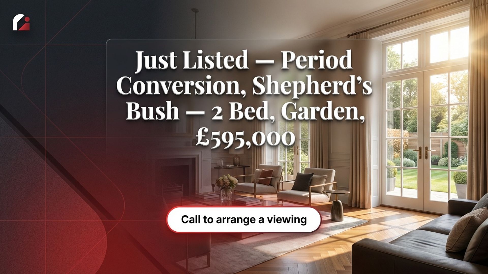 estate agent digital window display showing new instructions screen design