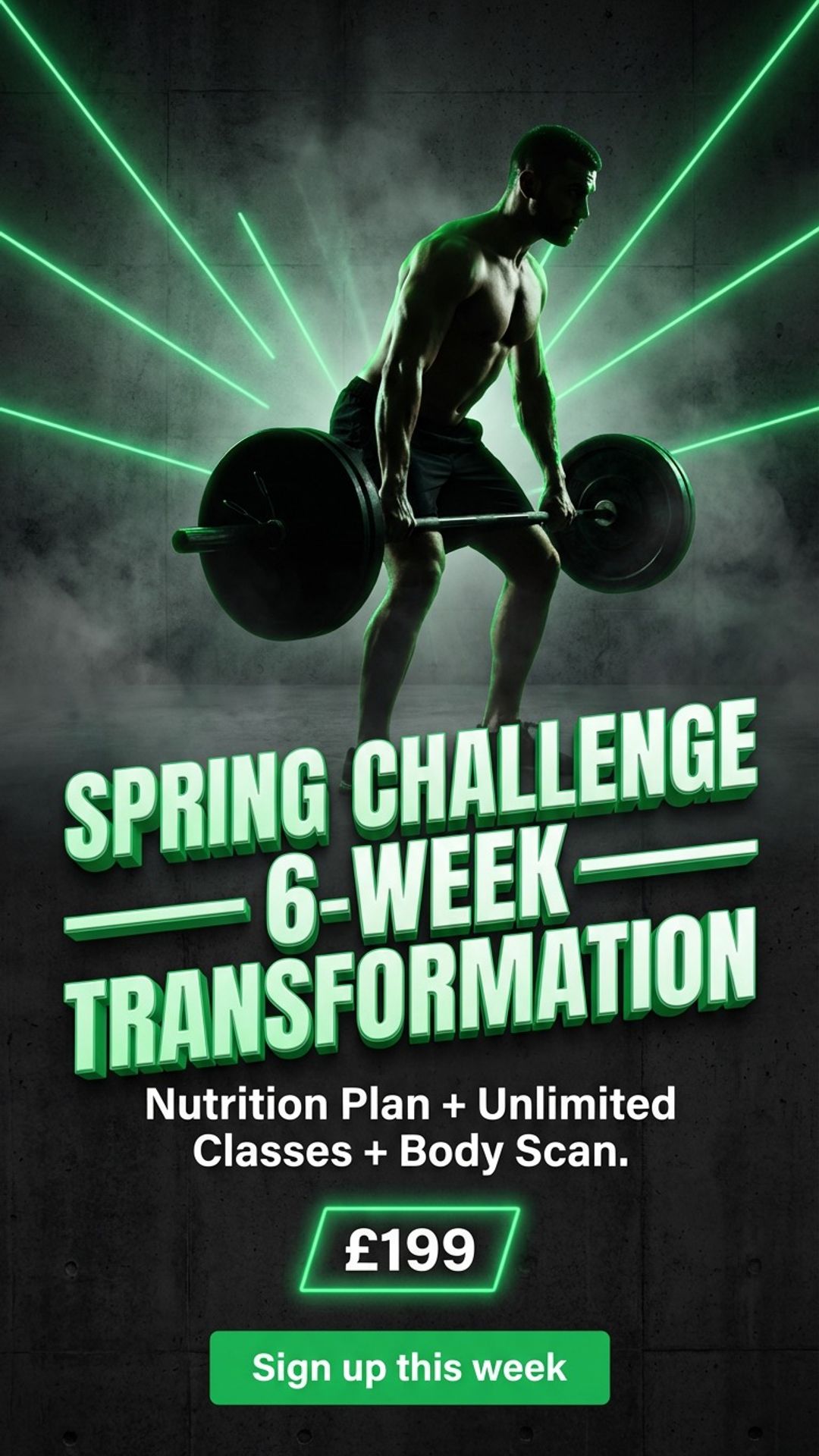 digital event screen showing fitness challenge event design