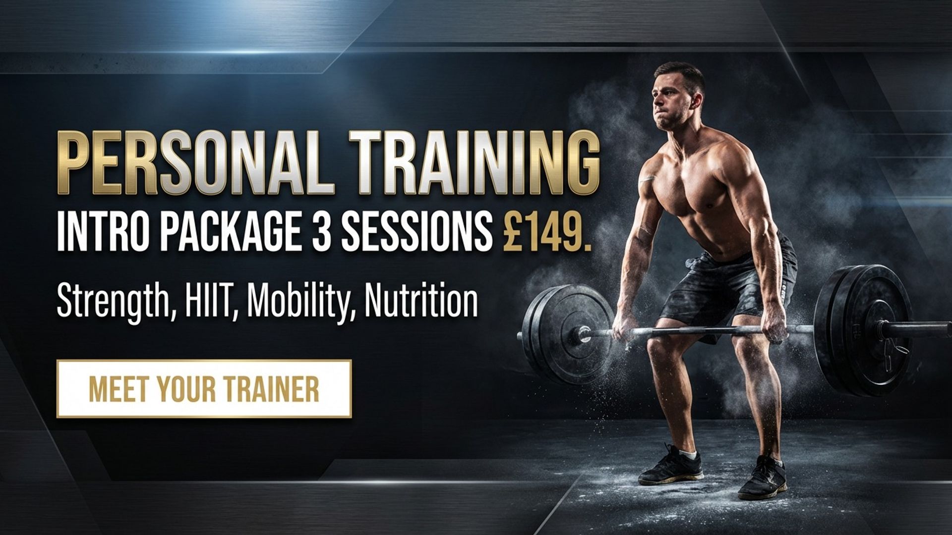 gym digital signage showing pt promo screen design