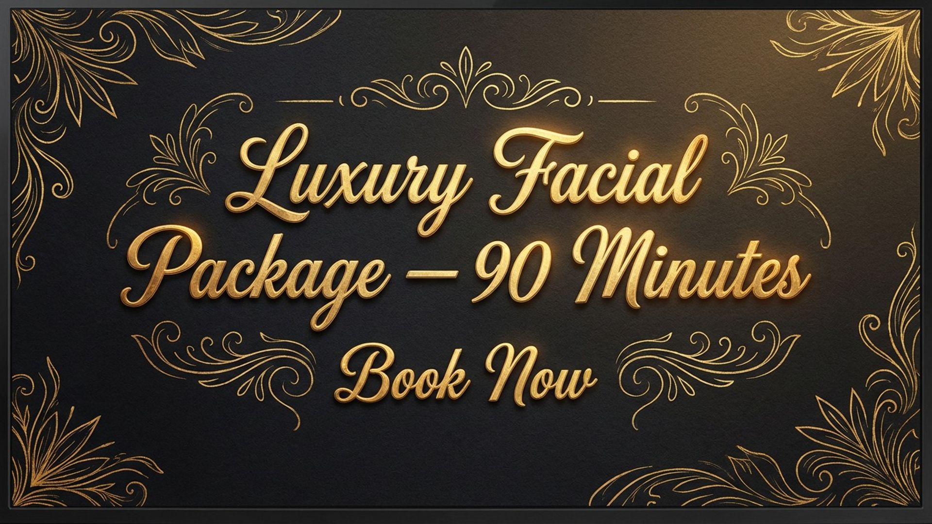 salon and beauty digital signage showing gold foil spa screen design