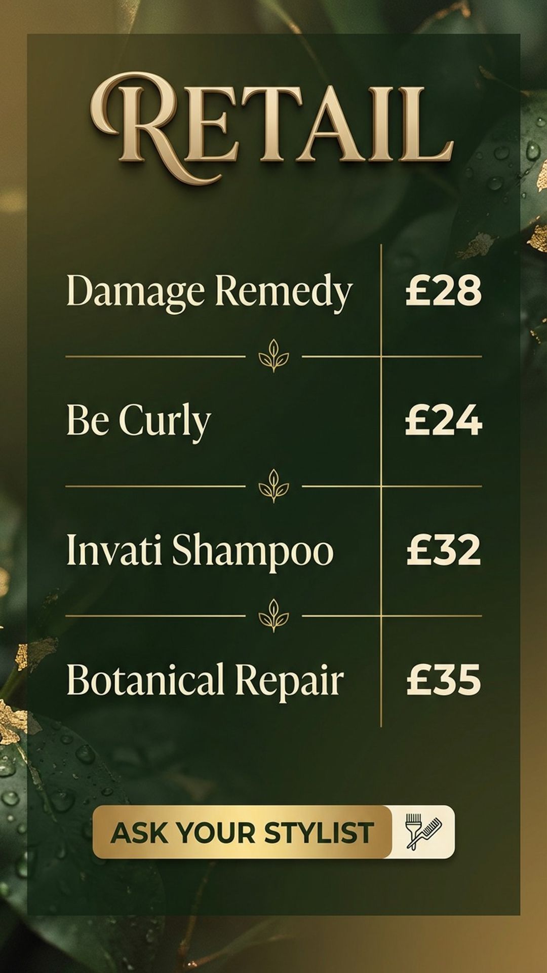 Hair & Beauty digital signage content example