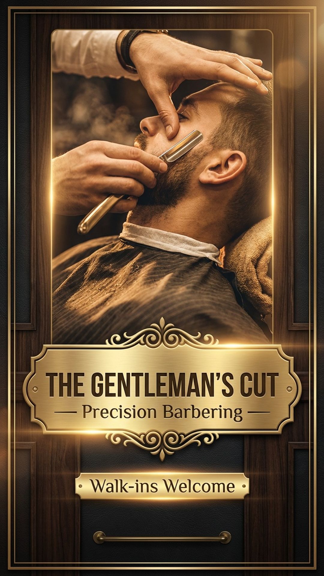 salon and beauty digital signage showing gentlemans cut screen design