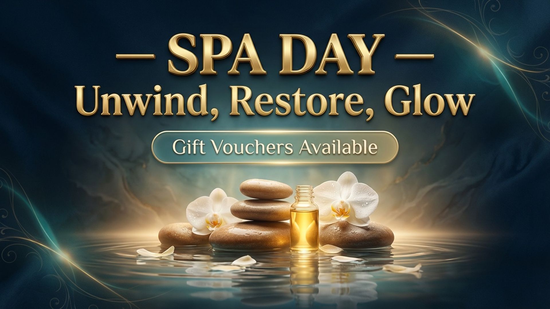 digital promo screen showing spa day promotion design