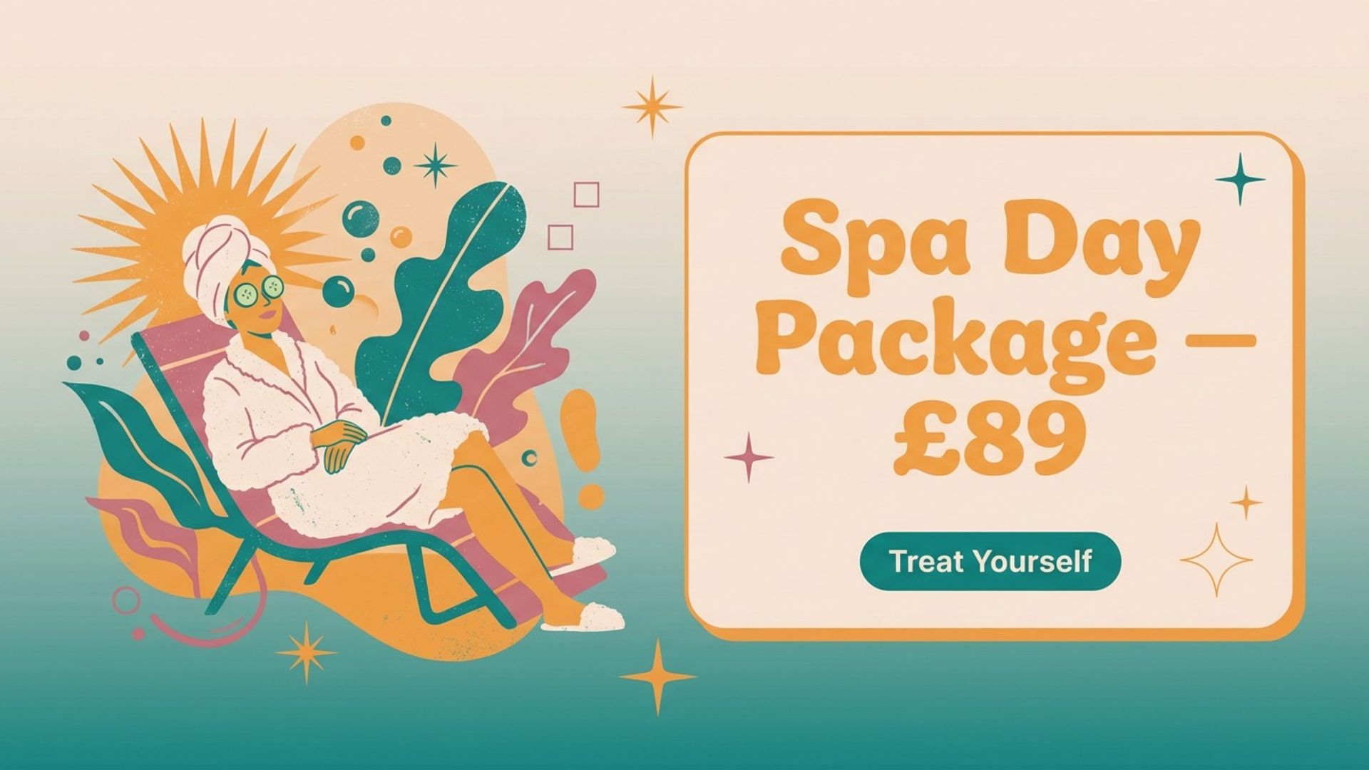 hotel digital signage showing midcentury spa screen design