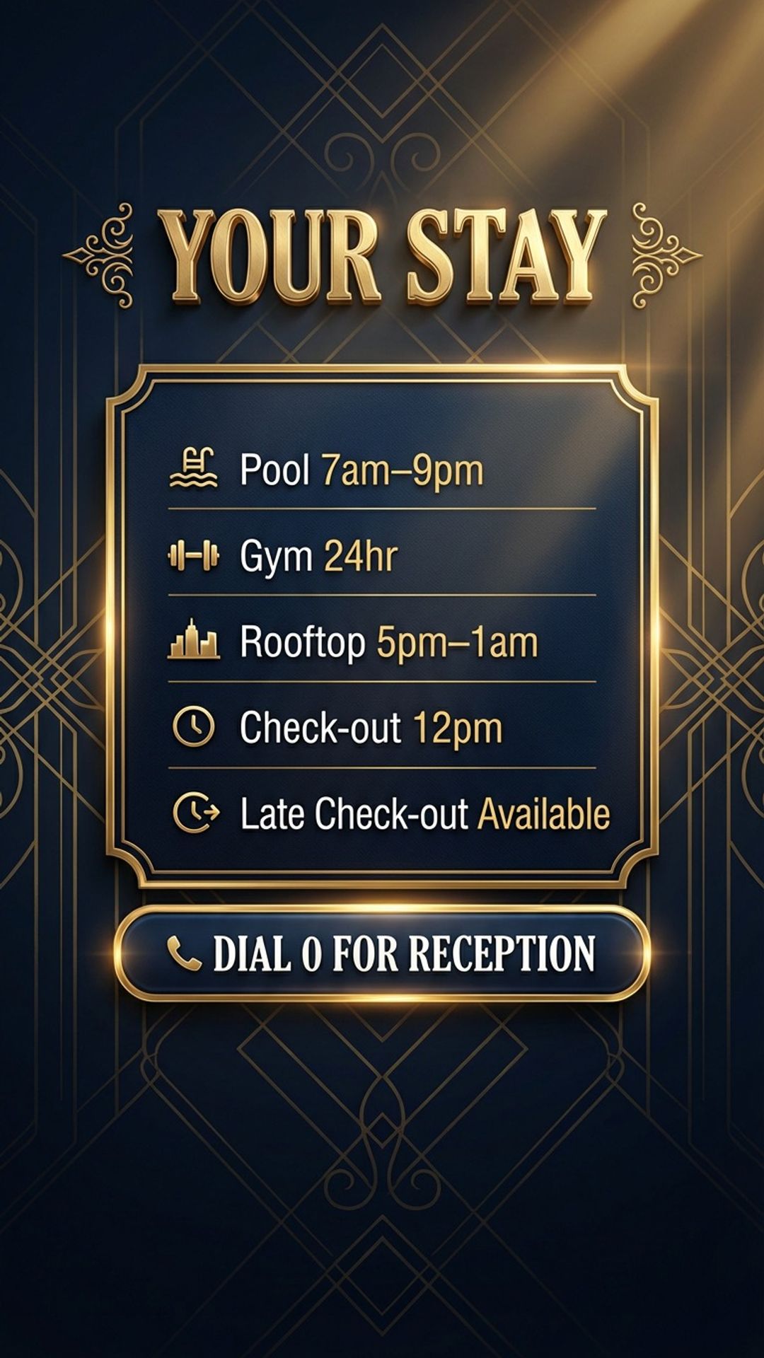 Hotel digital signage content example