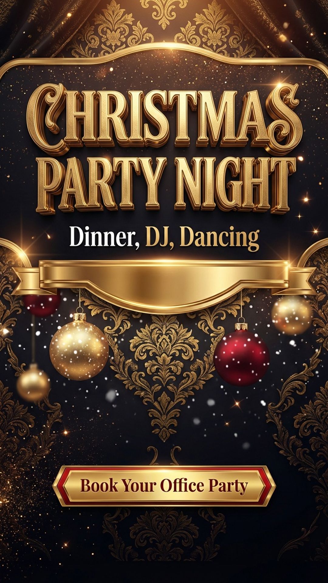 hotel digital signage showing christmas party screen design