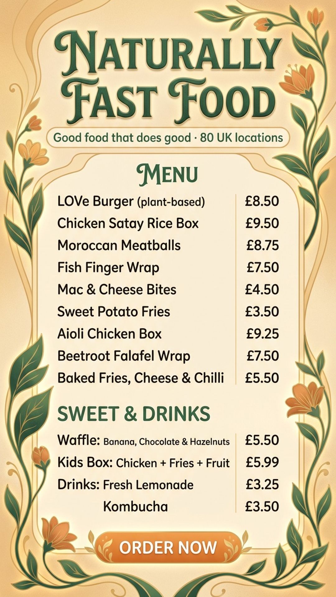 multi-site digital signage showing franchise menu screen design