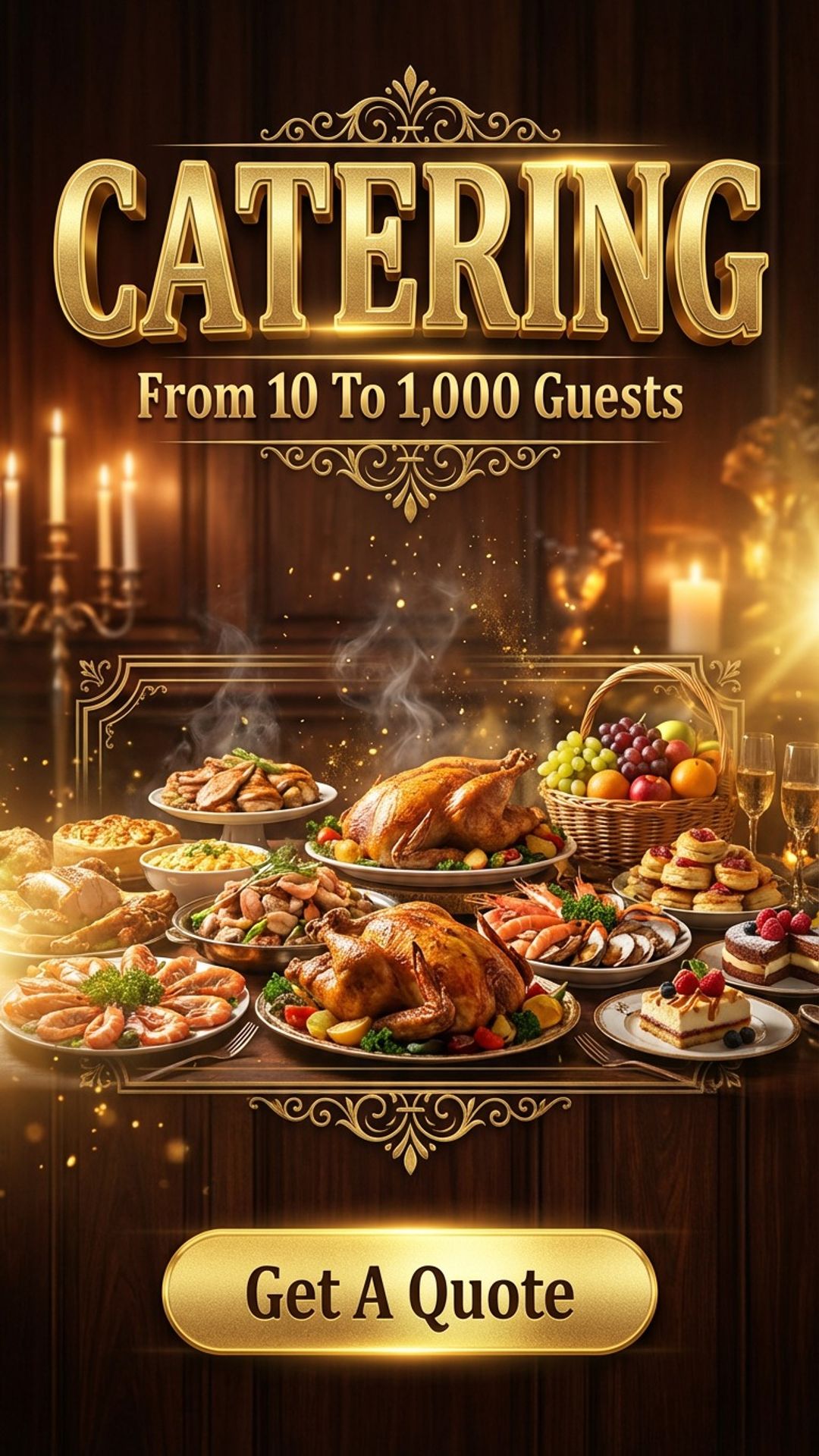 multi-site digital signage showing catering service screen design