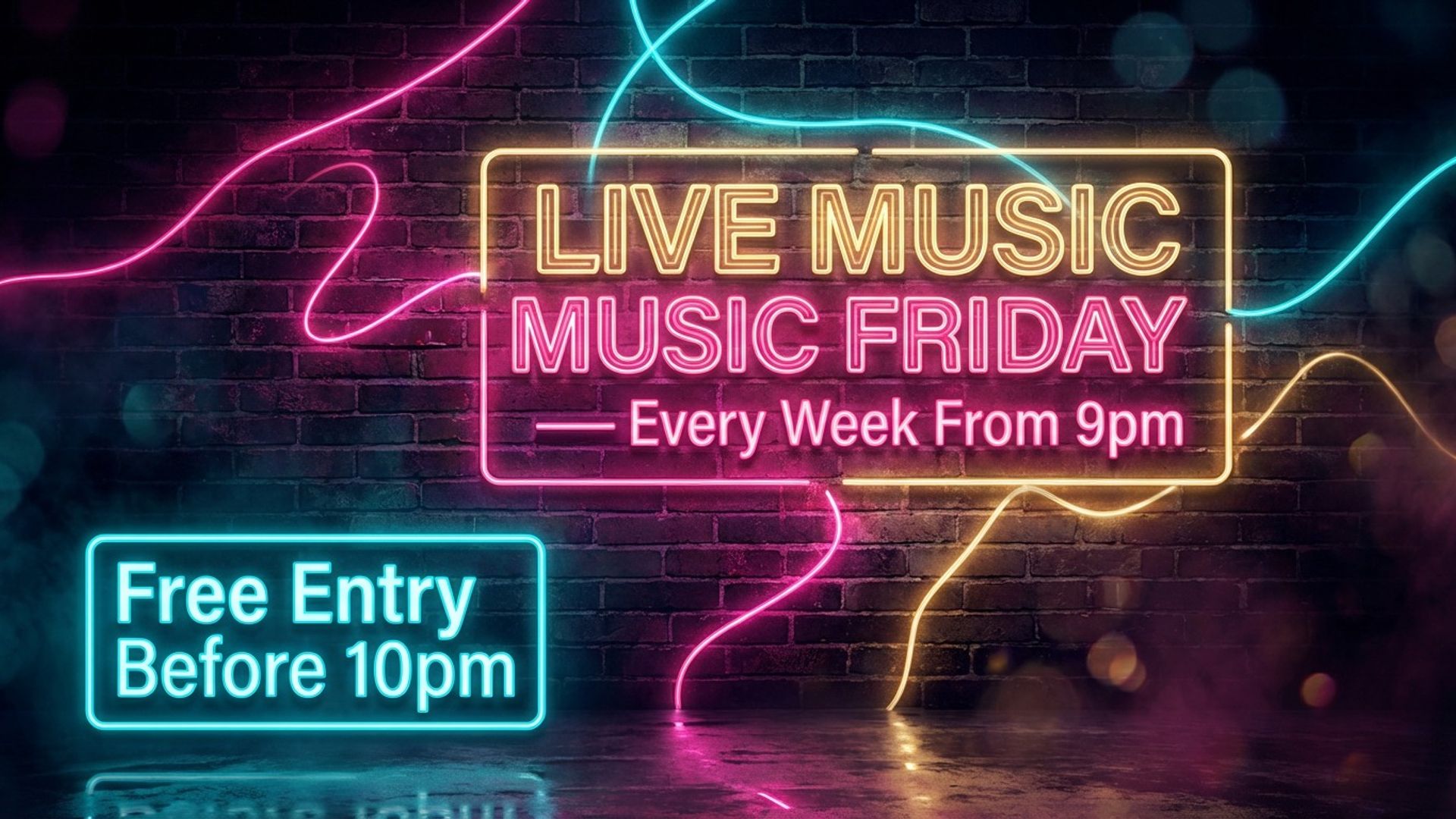 pub and bar digital signage showing live music screen design