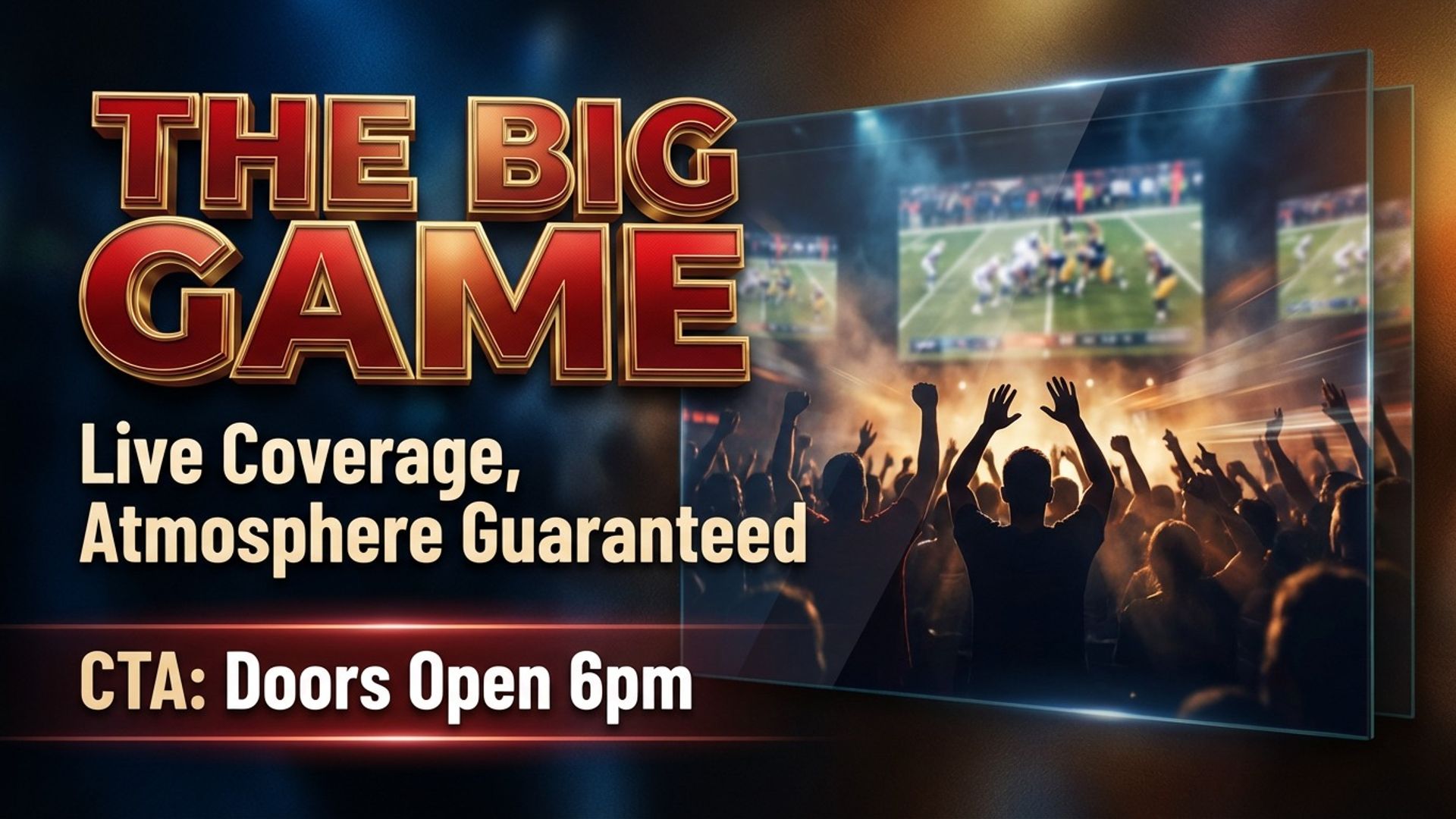 digital event screen showing sports night event design