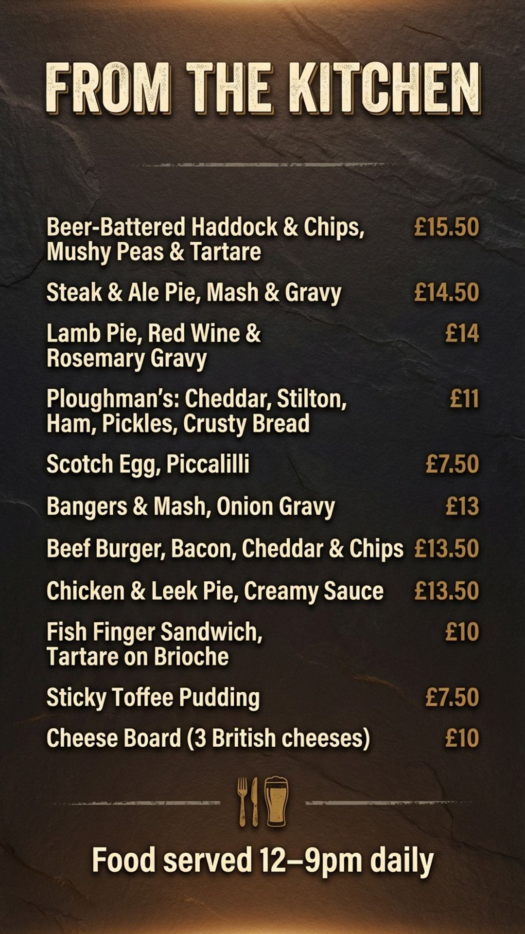 Pub & Bar digital signage content example