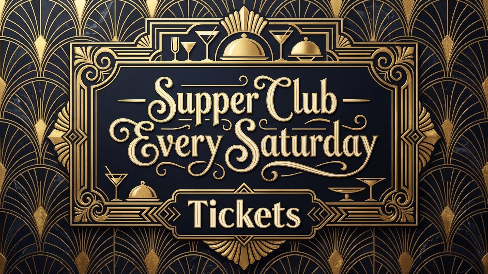 restaurant digital signage showing artdeco supper club screen design