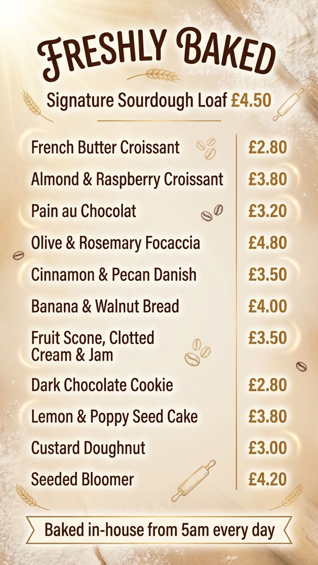 Restaurant digital signage content example