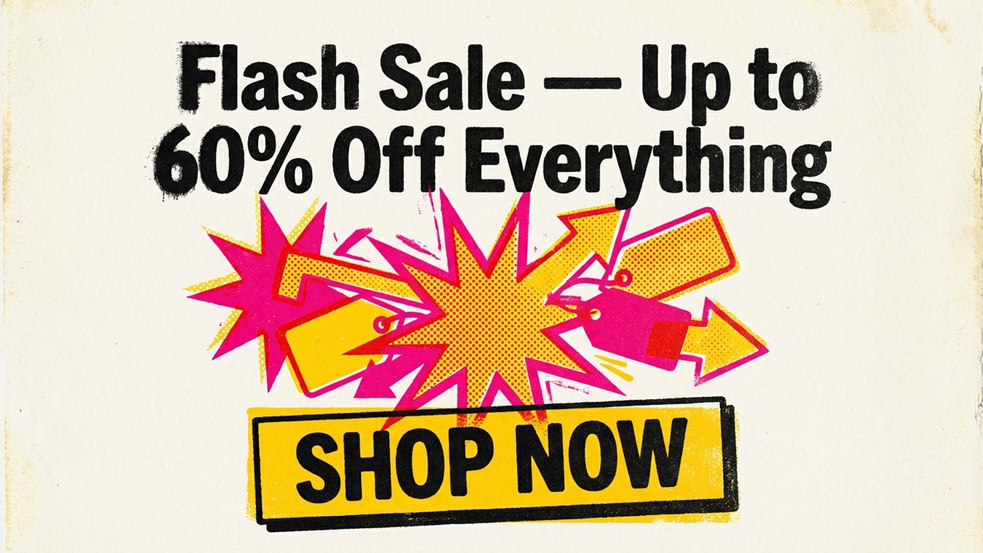 retail digital signage showing screenprint sale screen design
