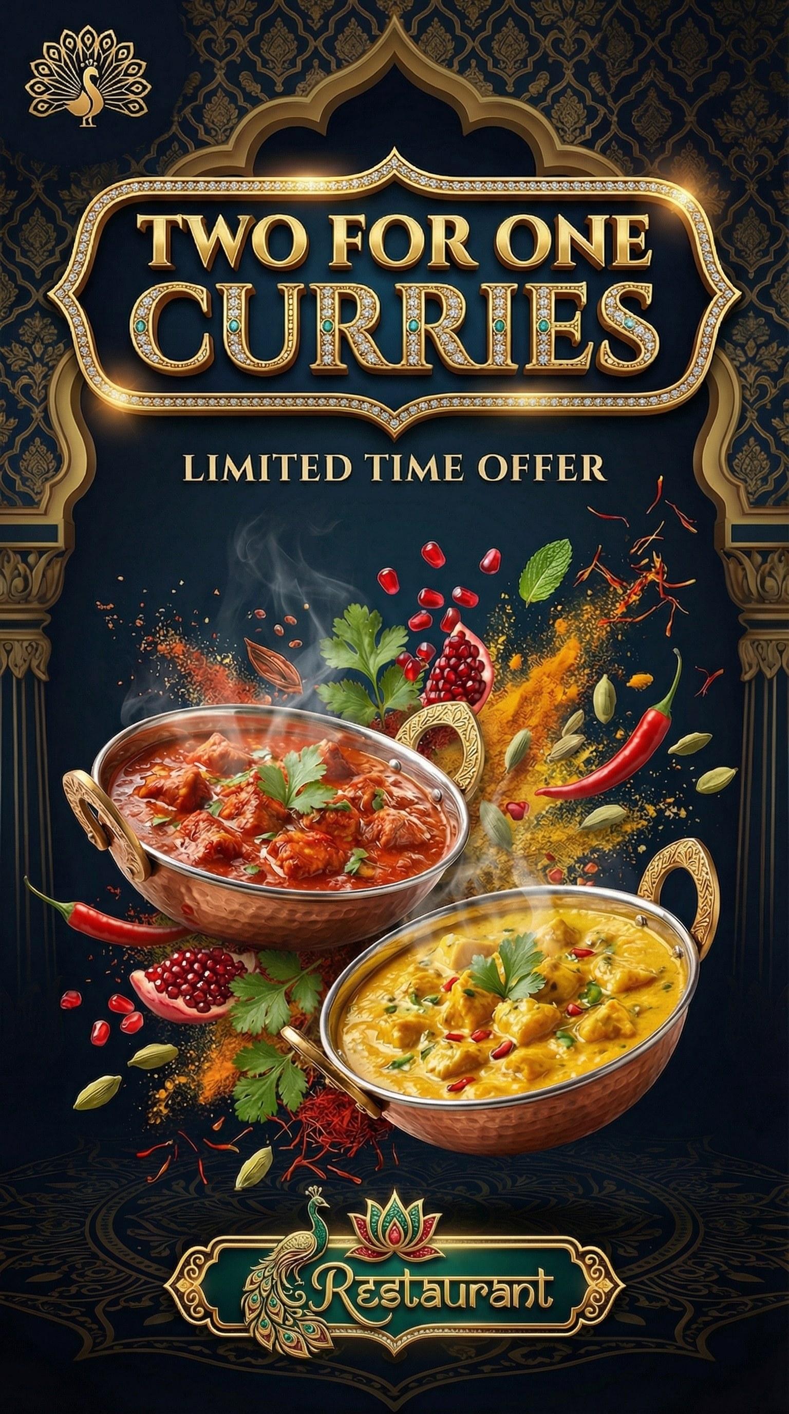 Portrait takeaway menu layout
